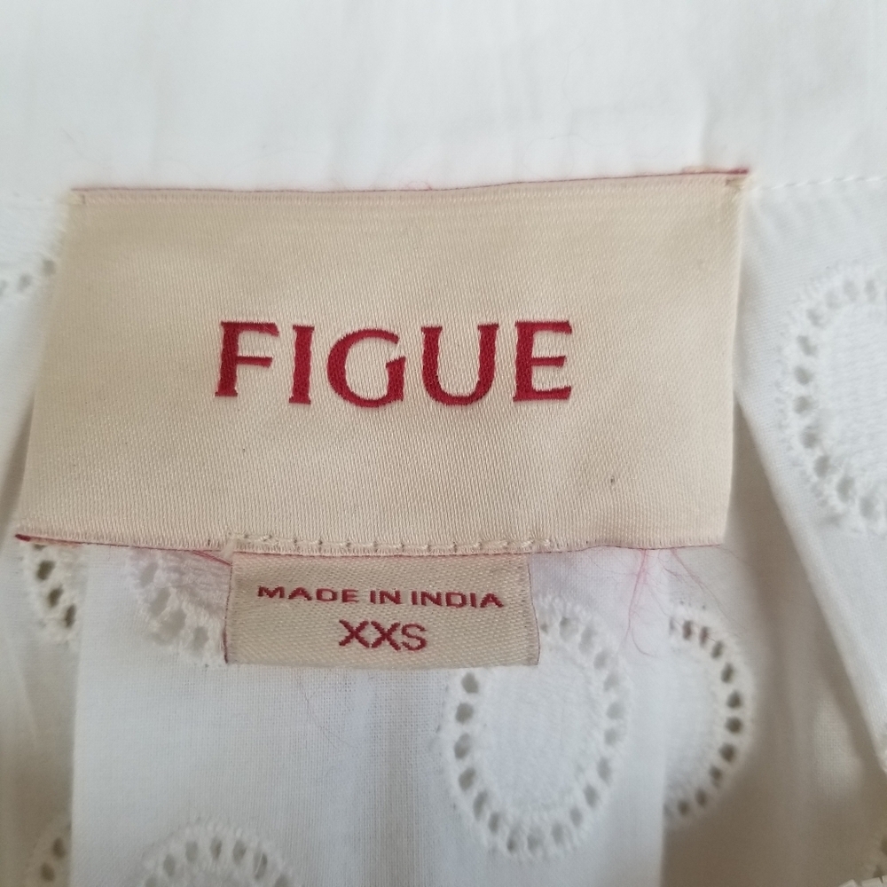 Figue Cristina Beaded Emroidered Cotton Peasant Top XXS Bust 36 - Picture 9 of 9